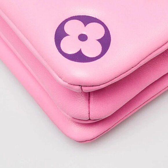 Louis Vuitton Rose/Violet Monogram Embossed Leather Coussin Pochette Bag - Picture 4 of 10